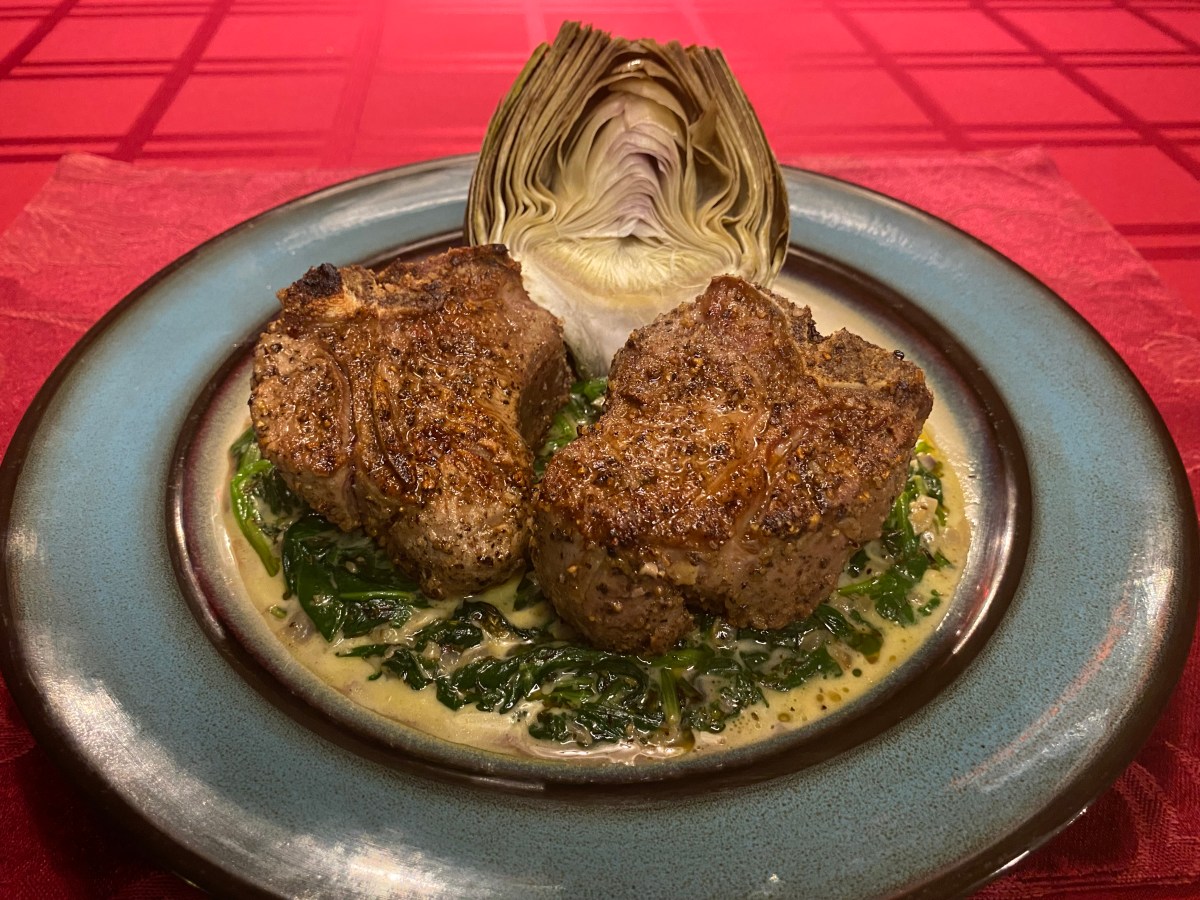 Lamb Chops with Artichoke &&nbsp;Spinach
